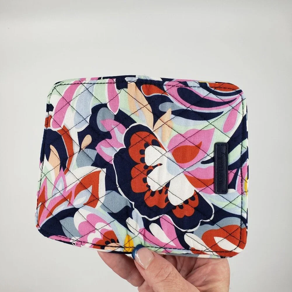Vera Bradley RFID Bifold‎ Wallet Mod Paisley Multicolored Retro Boho Floral NEW - Picture 3 of 8